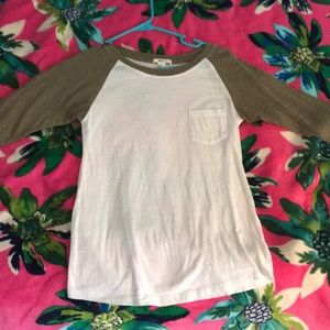 forever 21 green baseball tee